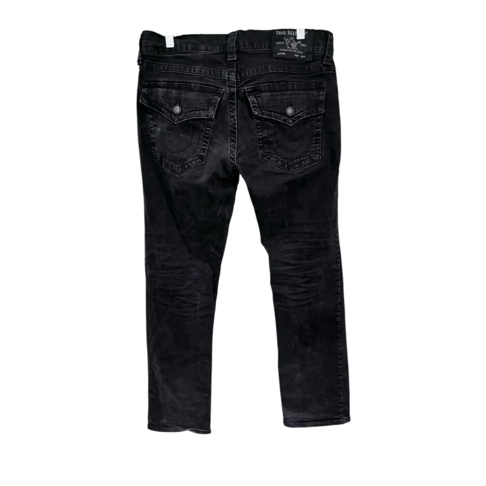 True Religion Ricky Straight Leg Flap Pocket Denim Jeans Size 32x31 Embroidered
